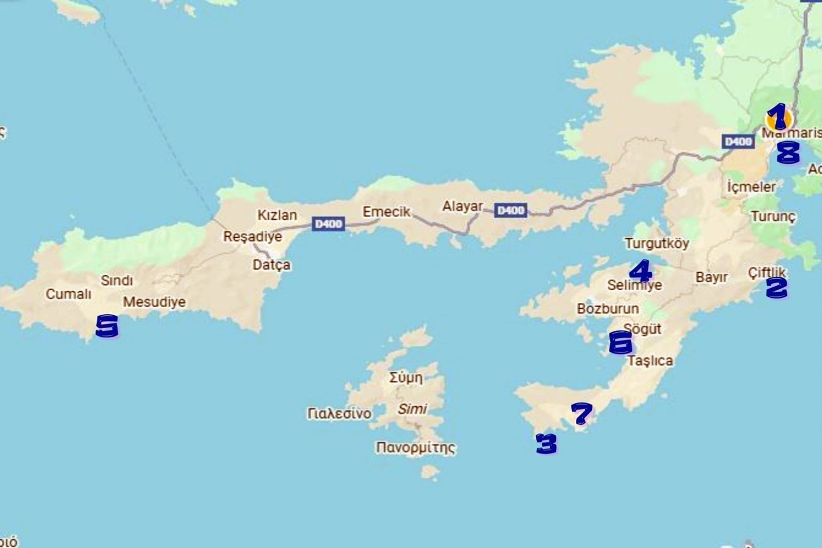 Marmaris – Palamutbükü Yelken Rotası (147 NM)